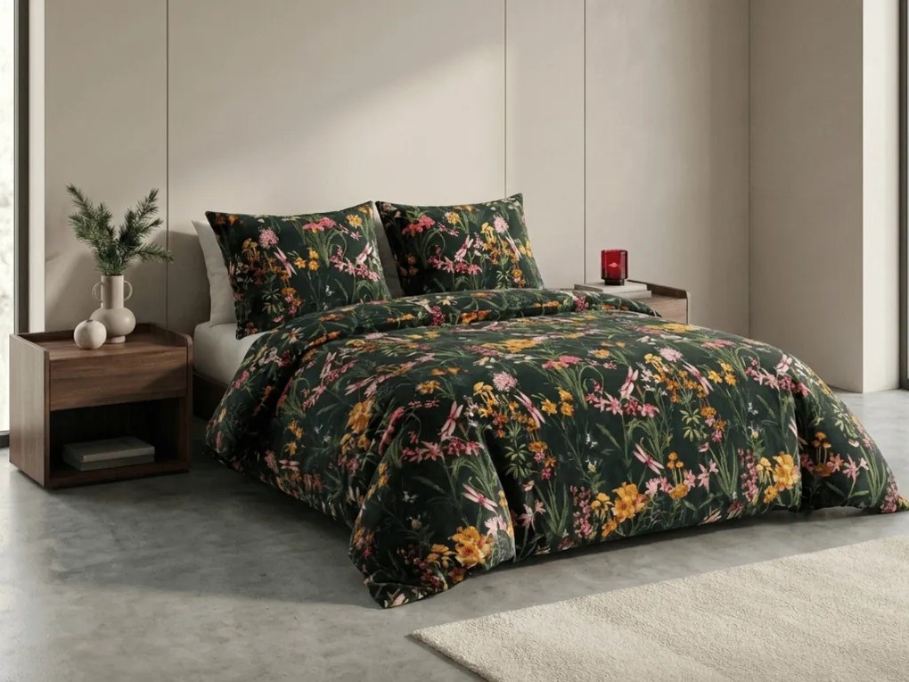 Lenjerie cocolino MYSTIC GARDEN verde inchis Dimensiune lenjerie de pat: 70 x 90 cm | 140 x 220 cm
