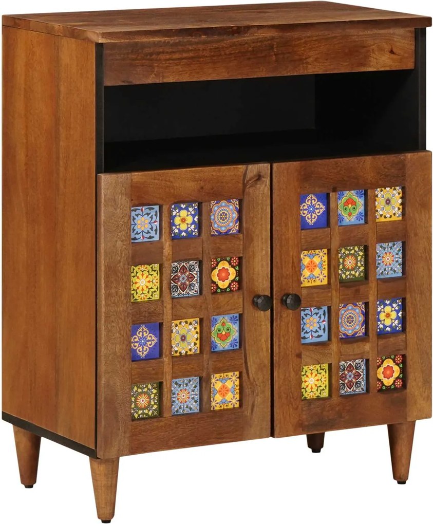 vidaXL Bufet cu depozitare castan 60 x 33 x 75 cm Lemn de mango solid