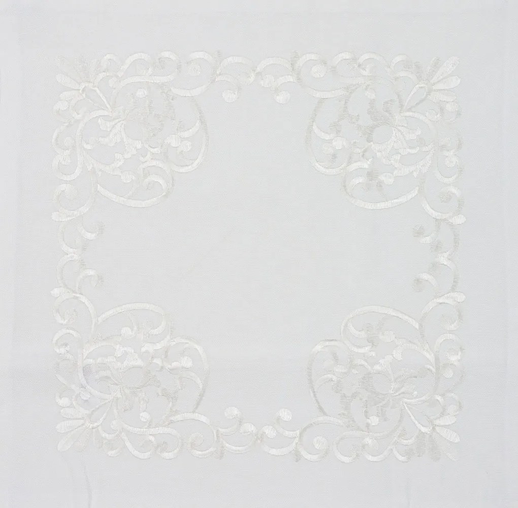 Husa de perna decorativa FLOWERING MEADOW 40x40 cm, alba