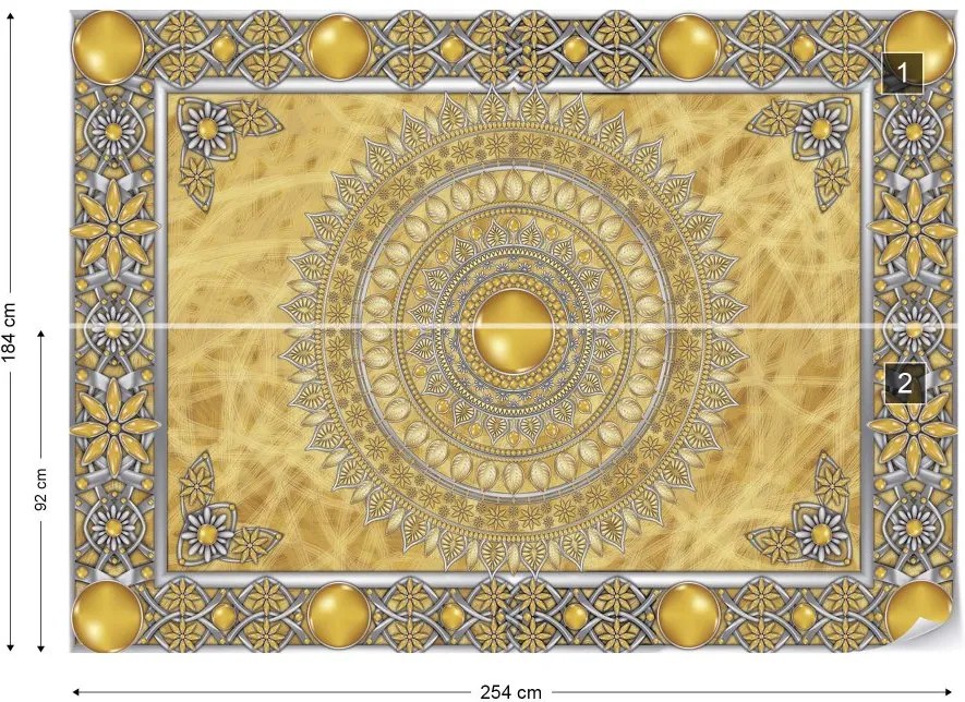 Fototapet GLIX - Tribal Pattern Yellow + adeziv GRATUIT Tapet nețesute - 254x184 cm