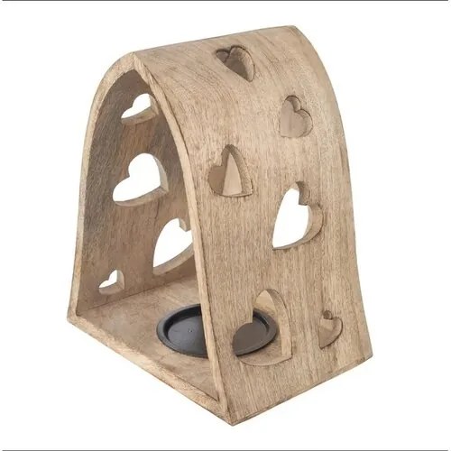 Orion Sfeșnic din lemn de mango Heart bell, 20 x14 x 23,2 cm