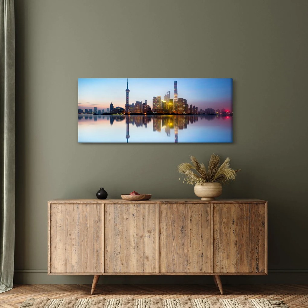 Tablou - Cerului dimineții deasupra Shanghaiului (120x50 cm)