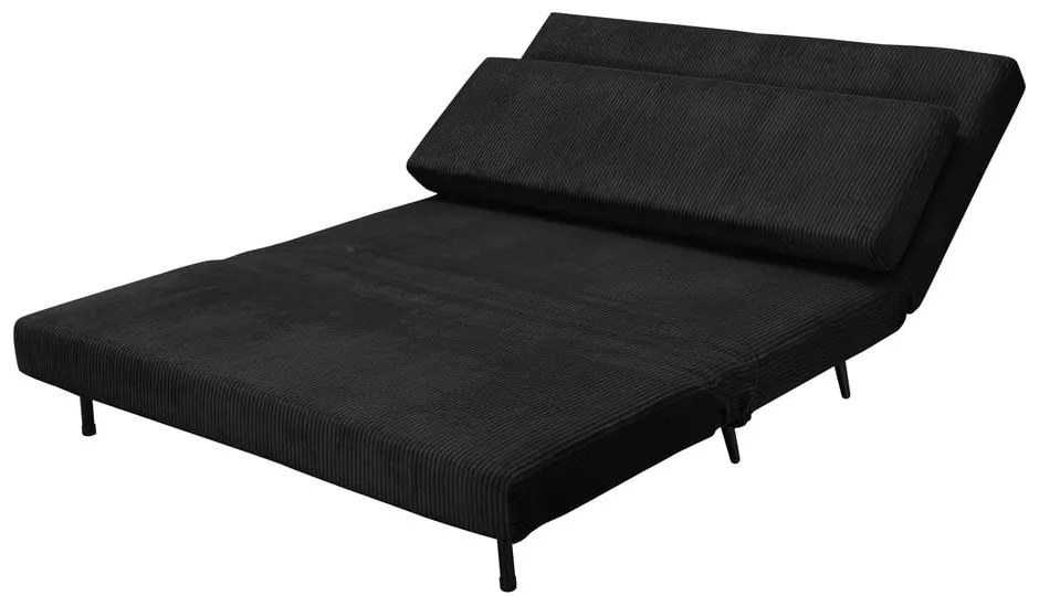 Canapea gri antracit extensibilă cu tapițerie din catifea reiată 140 cm Mallory – Støraa