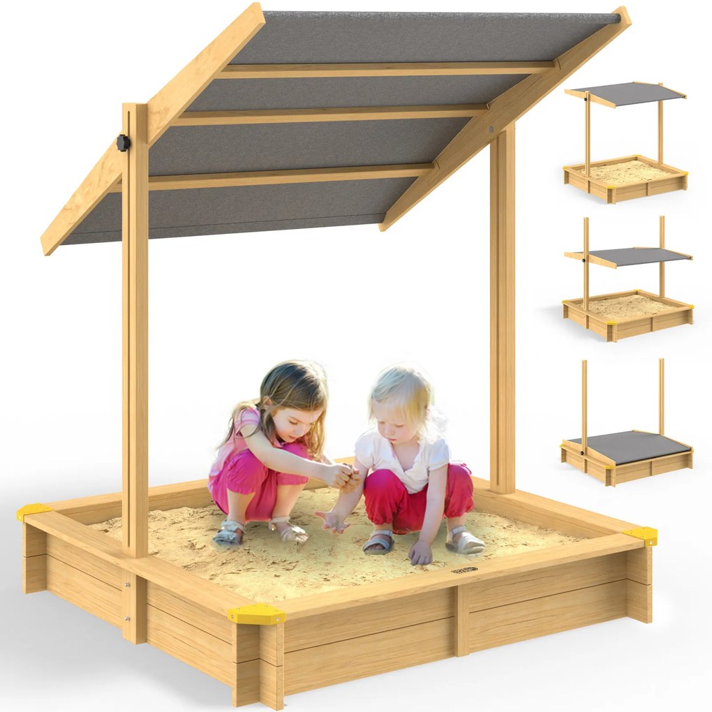 Deuba Cutie de nisip cu acoperiș - 120x120x120cm