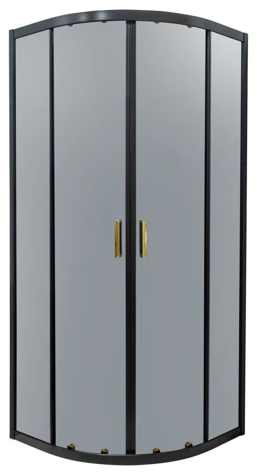Cabină de duș curbată Tiara Gold 80 fără cădiță