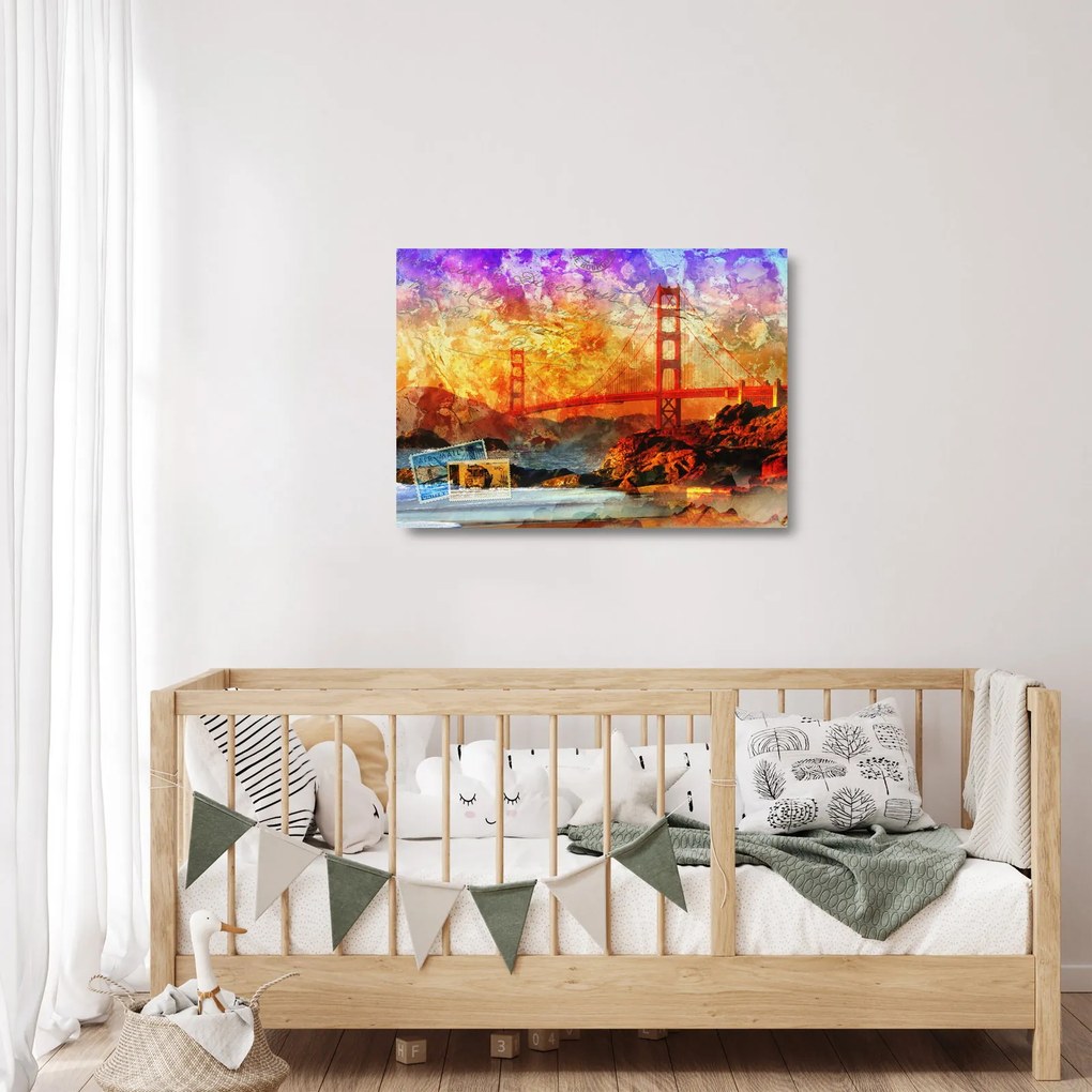 Tablou pe sticlă - Golden Gate, SanFrancisco, California (70x50 cm)