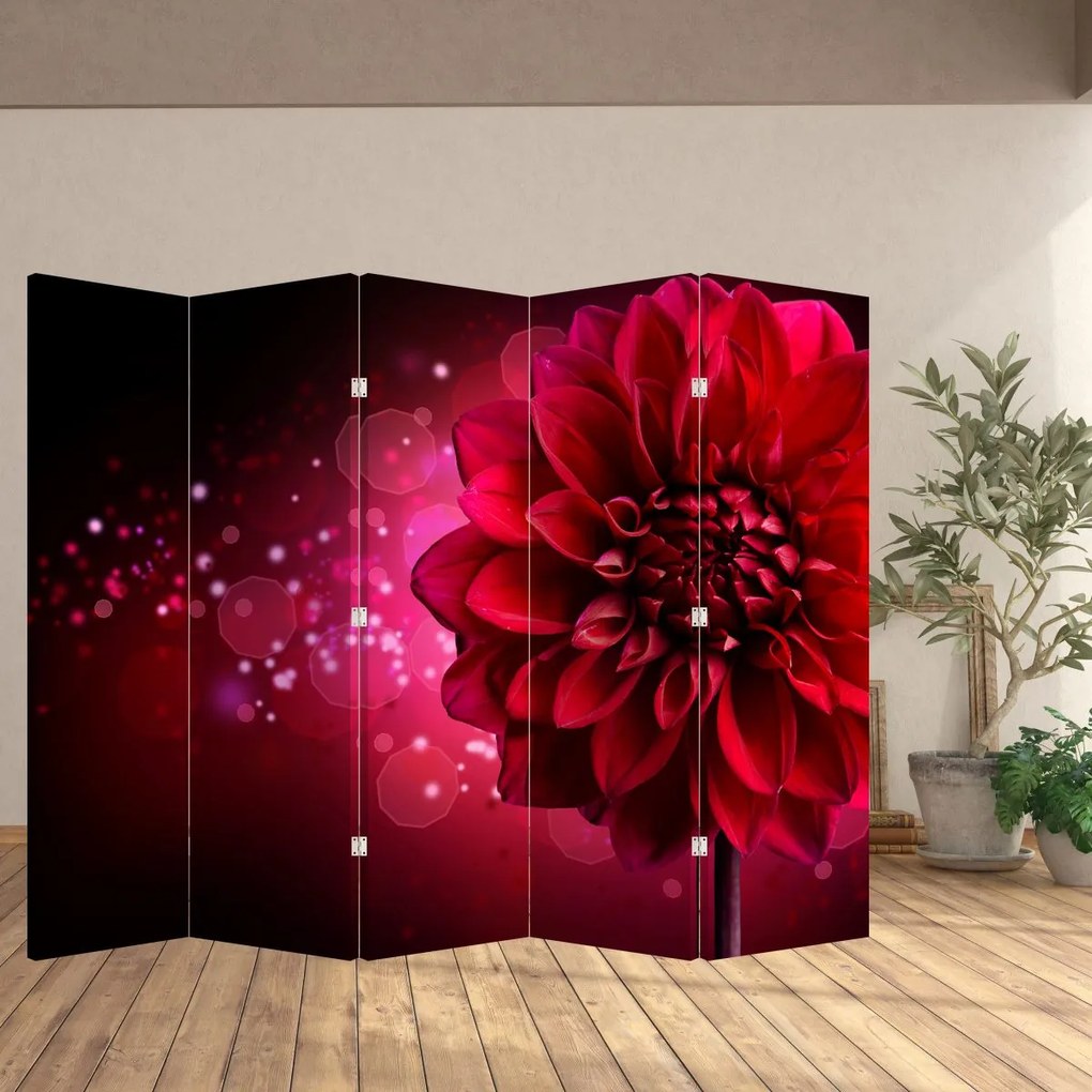 Paravan - Floare roșie (210x170 cm)