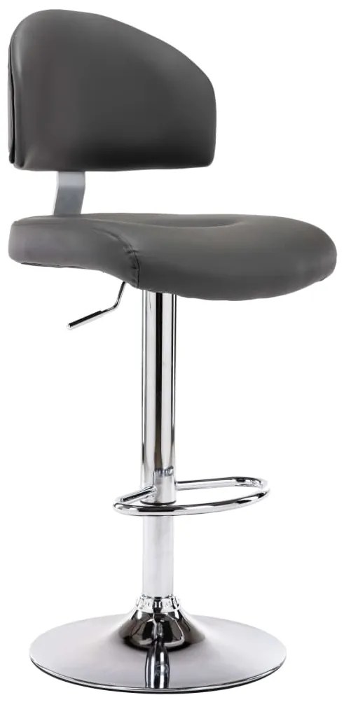 vidaXL Scaun de bar, gri, piele ecologică