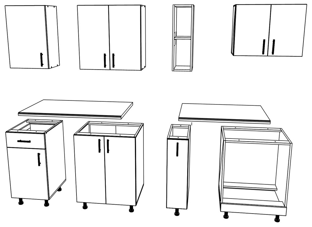 Set haaus V9, Alb, Blat Thermo 28 mm, L 180 cm