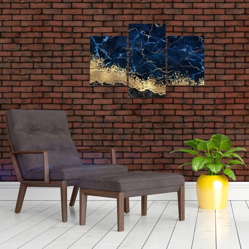 Tablou - Marmură albastru închis (90x60 cm)