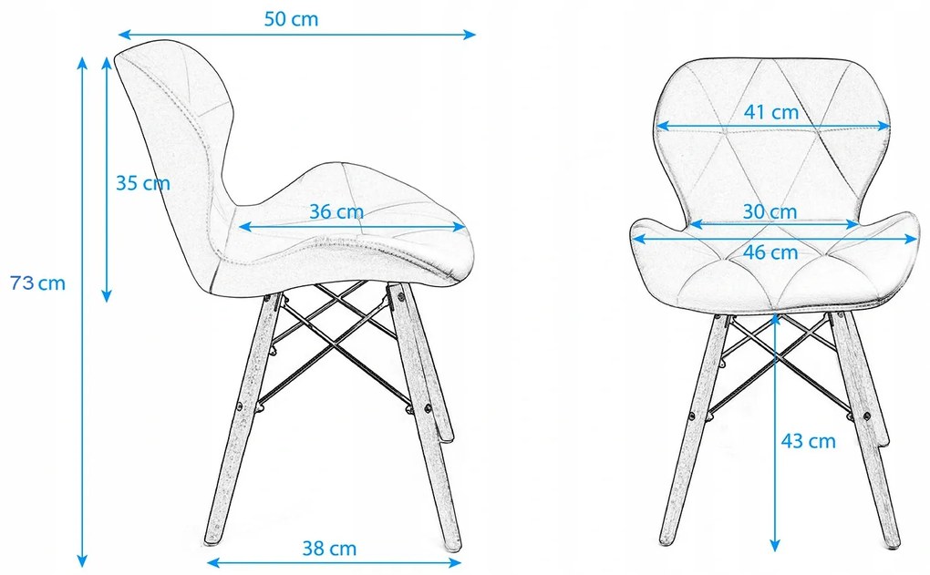 JAKS SCAUN ECO - PIELE NEAGRĂ, STILUL SCANDINAV