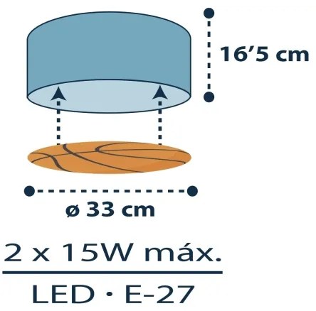 Plafonieră pentru copii BASKET 2xE27/15W/230V Dalber 41746