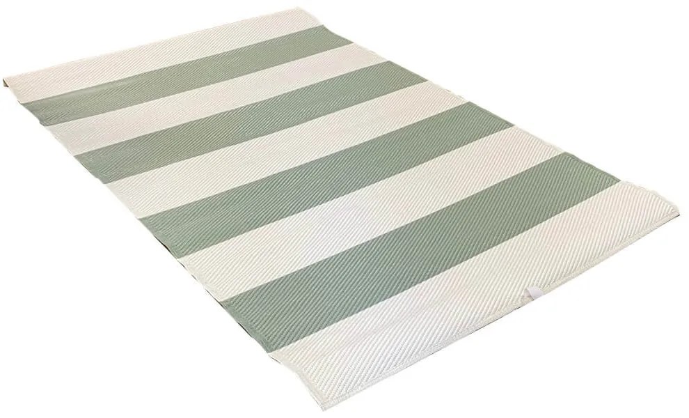 Covor de exterior, cu doua fete, 180x120 cm, verde-bej