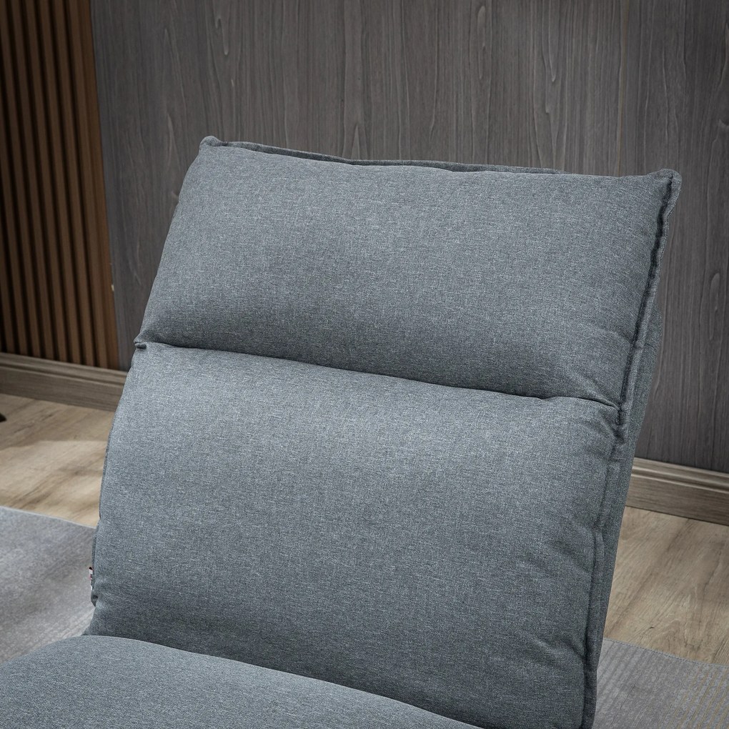 HOMCOM Fotoliu cu 4 nivele de relaxare cu fotoliu de picior cu otoman din material textil | Aosom Romania