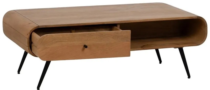 Măsuță de cafea în culoare naturală din lemn de mindi 60x120 cm Mahón – Ixia