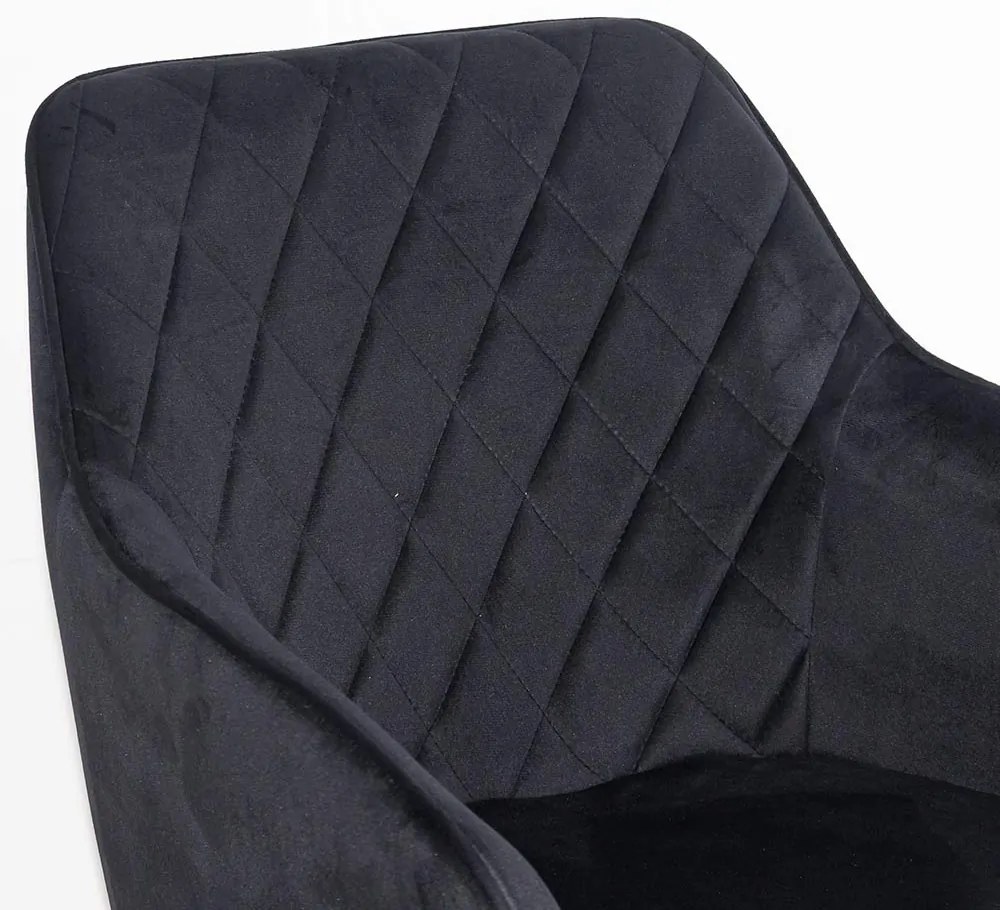 Scaun living din catifea cu picioare metalice BUC 258 negru