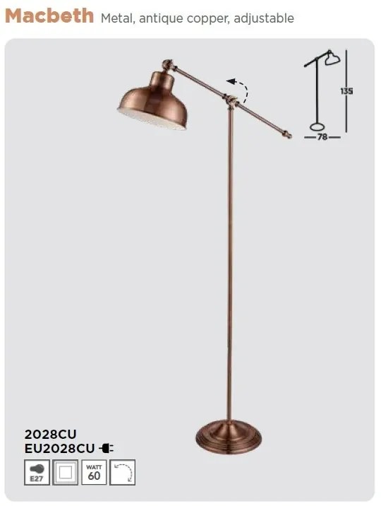 Lampa de podea design industrial cu brat directionabil Macbeth