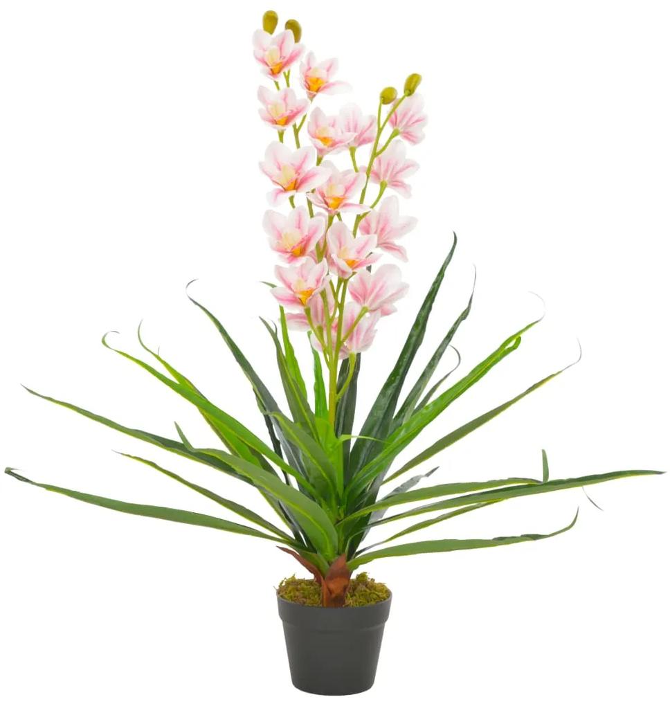 Planta artificiala orhidee cu ghiveci, roz, 90 cm 1, Roz, 90 cm