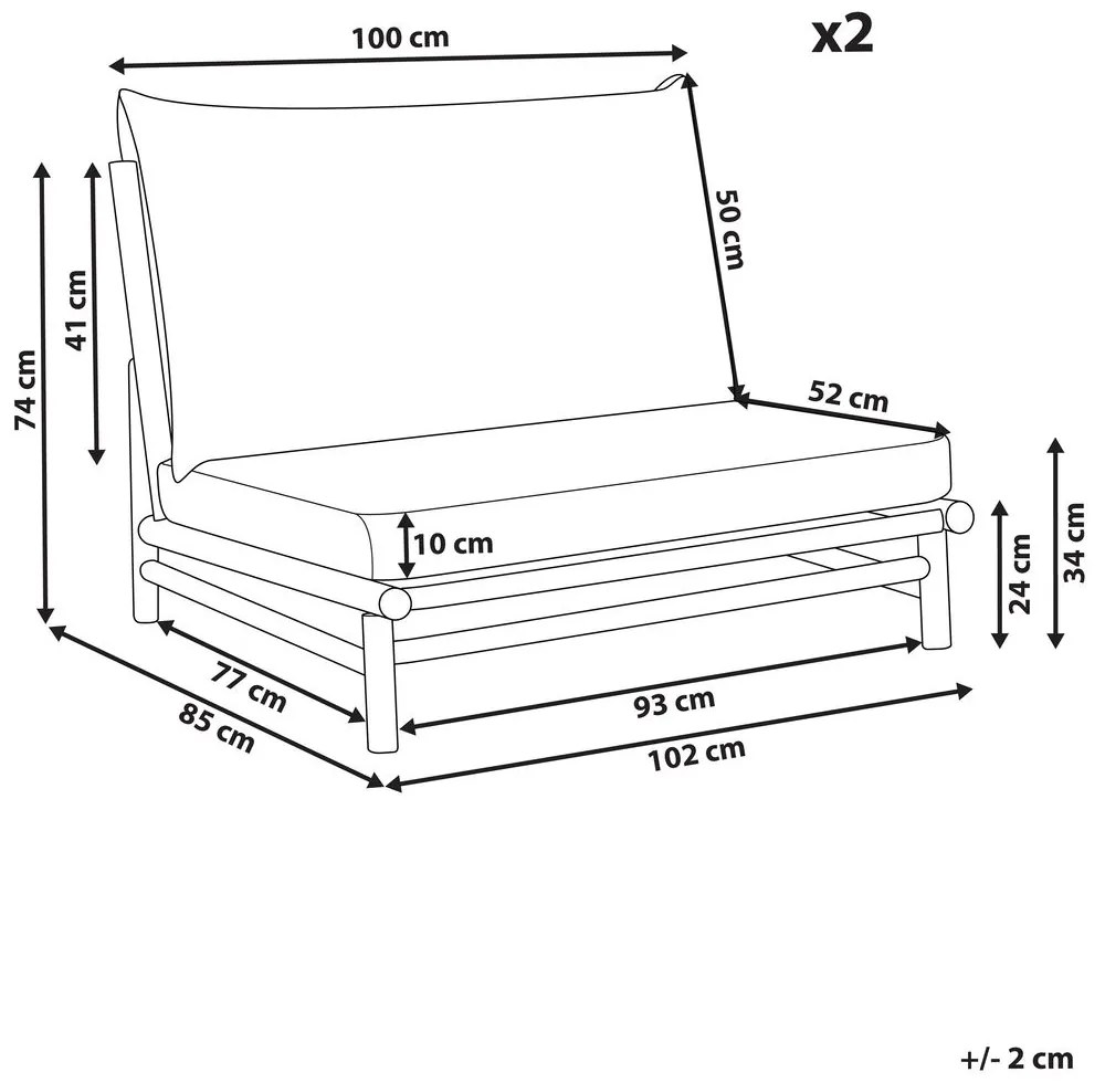 Set 2 buc scaune de grădină Theta (lemn deschis + alb) . 1076169