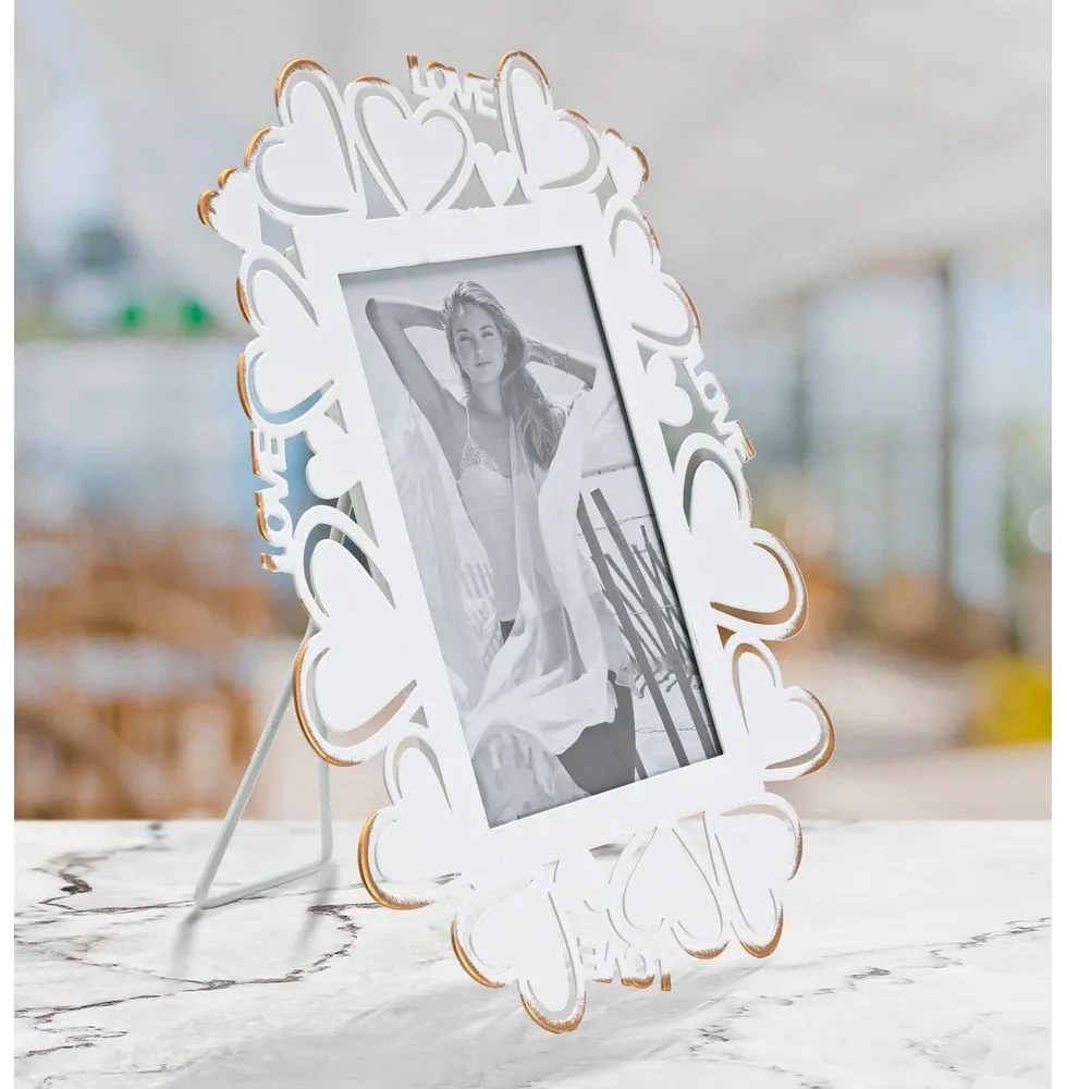 Ramă foto metalică Mauro Ferretti, 25 x 27,7 cm, alb