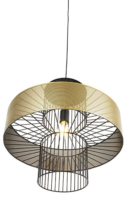 Lampă pendant de design aurie cu negru 50 cm - Tess