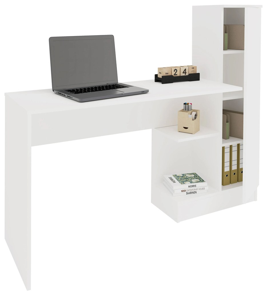 Birou haaus Reims, 1 Usa, Alb, 148 x 45 x 120 cm