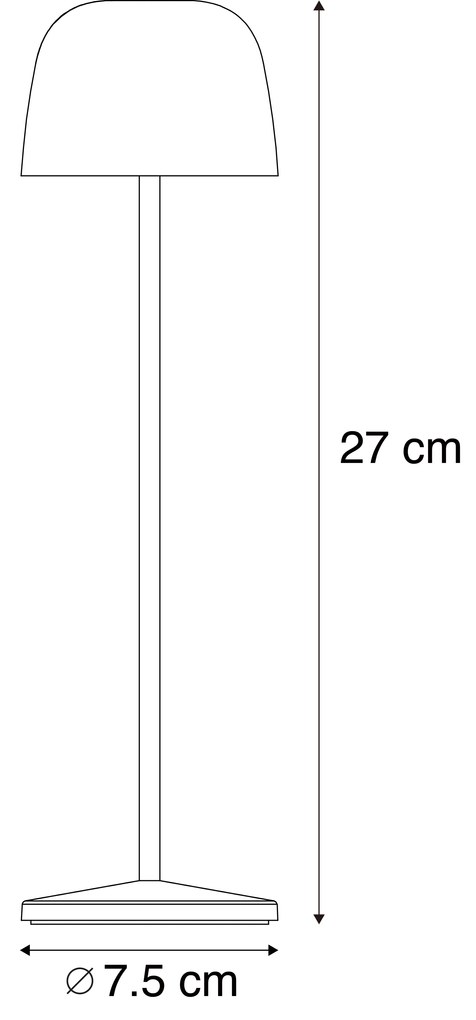 Lampă de masă bej, cu LED inclus, reîncărcabilă, cu stație de încărcare IP65 - Raika