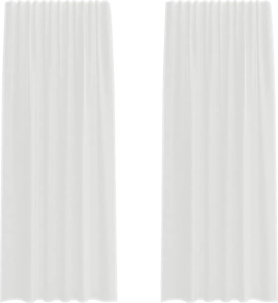 vidaXL Perdele Voile cu buzunare pentru bare 2 buc Alb