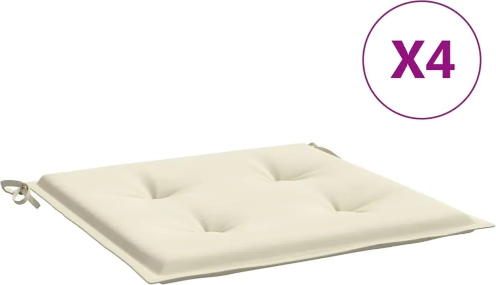 vidaXL Perne scaune de grădină 4 buc. crem 50x50x4 cm țesătură Oxford