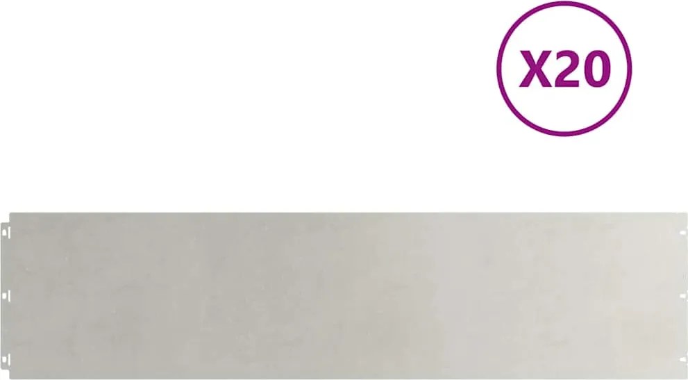 vidaXL Borduri de gazon 20 buc 25x103 cm Oțel inoxidabil