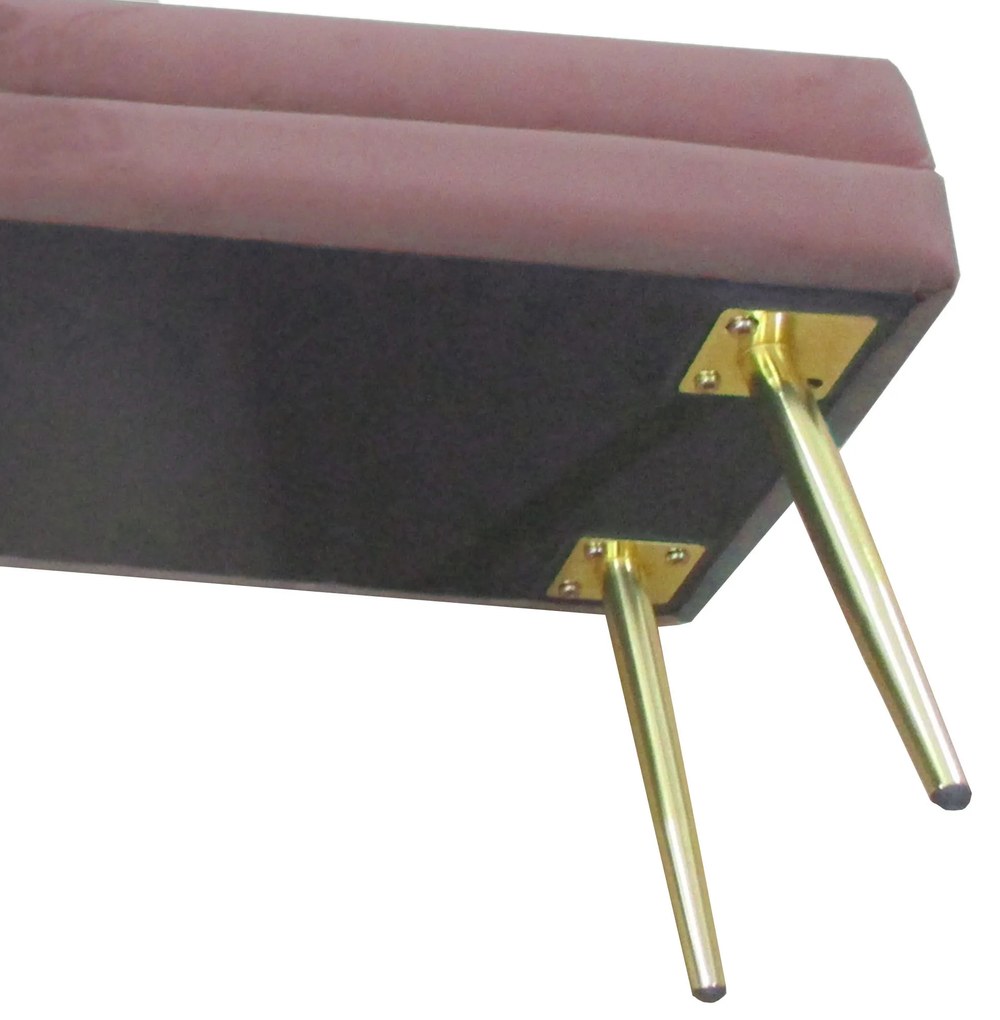 HOMCOM Bancă capitonată cu spațiu de depozitare, Oțel, 100 x 37,5 x 42 cm, Roz | Aosom Romania