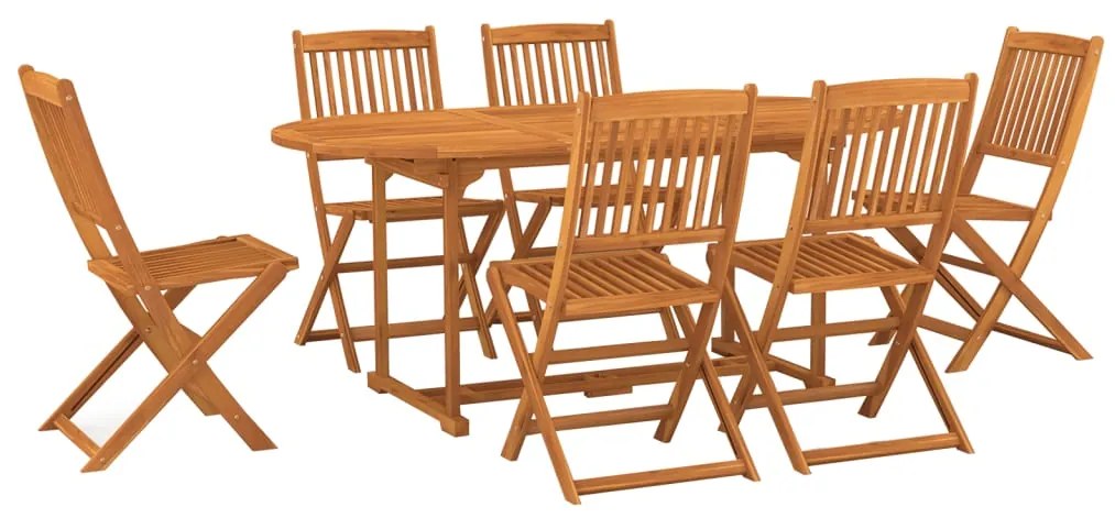 3086972 vidaXL Set mobilier de grădină 7 piese 180x90x75 cm, lemn masiv acacia