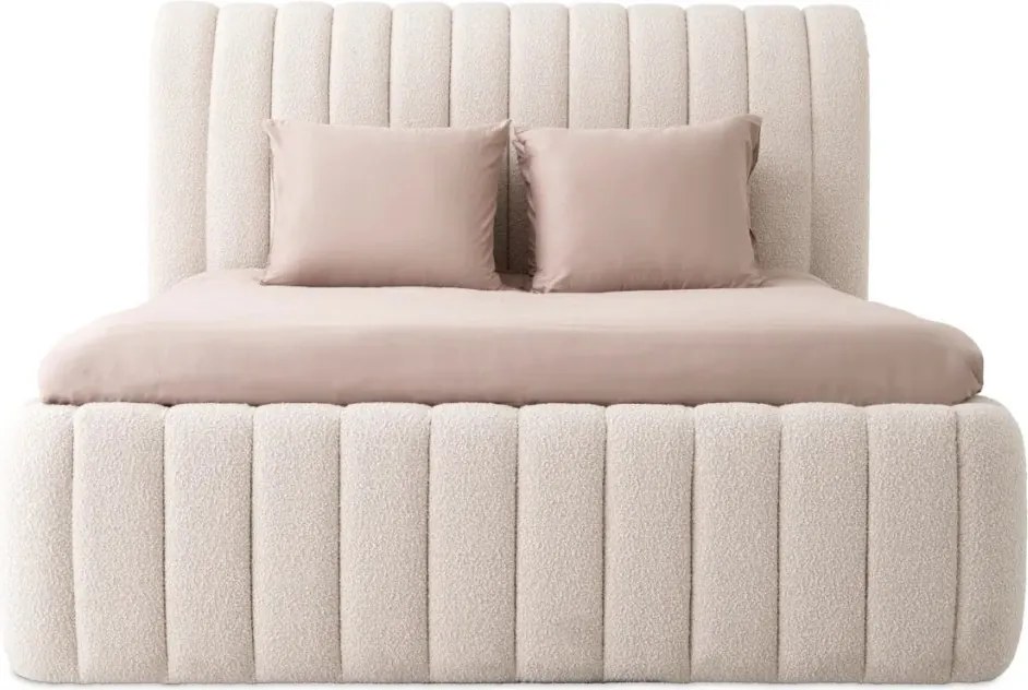 Pat dublu tapitat design elegant LUX Sycamore, Bouclé cream