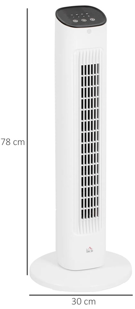 Ventilator turn HOMCOM cu telecomandă, 3 viteze, mod de repaus | Aosom Romania