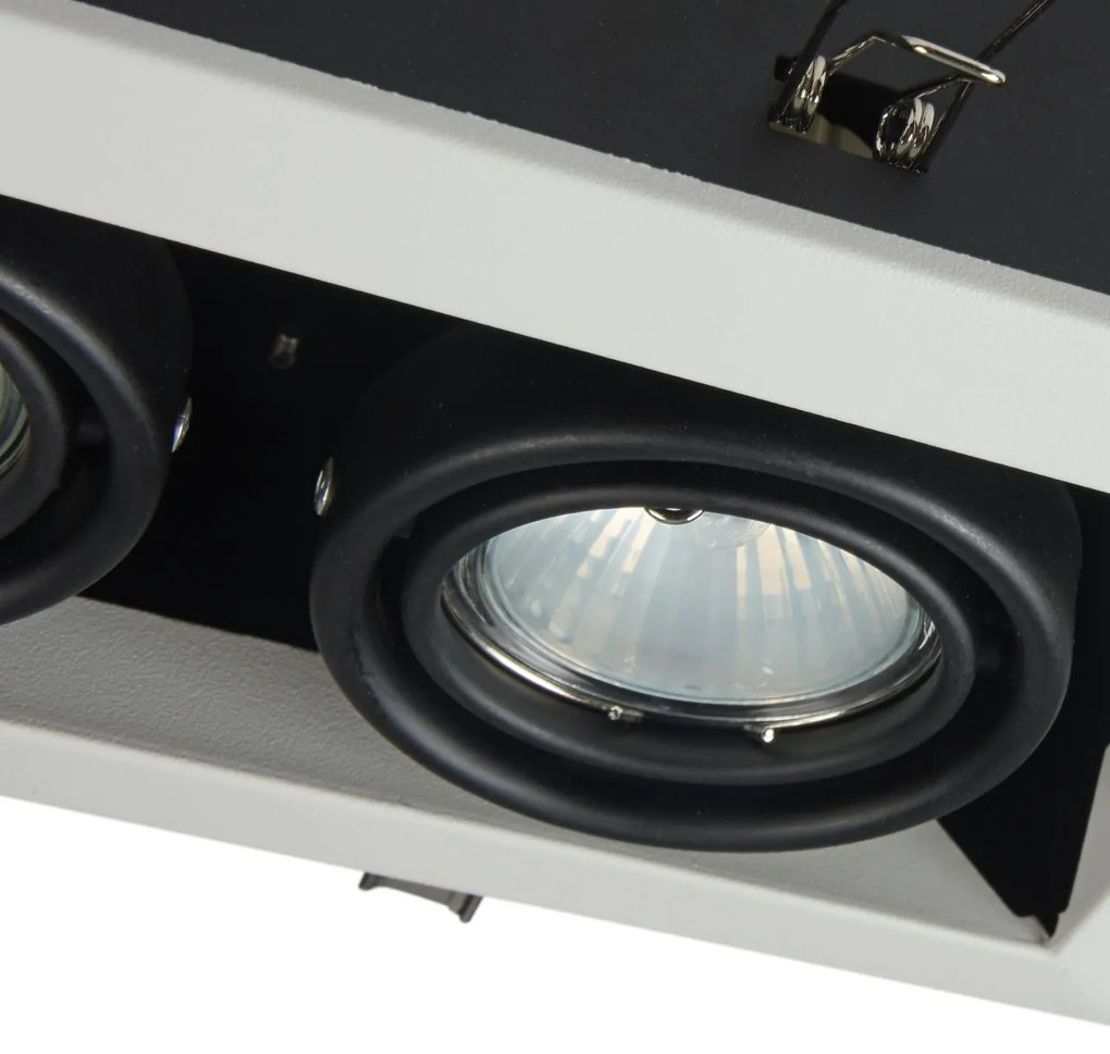 Plafoniera incastrabila cu doua spoturi Metal, alb MYDL008-2-02-W