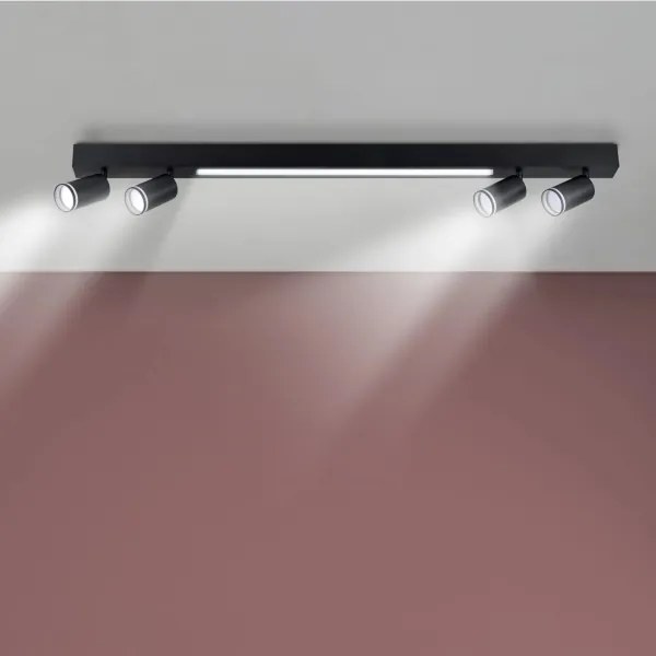 Plafonieră LED PARIS LED/24W/230V + 4xGU10/10W negru