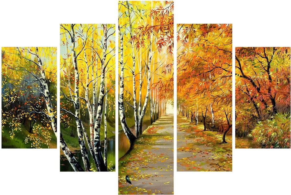 Tablou - Alee romantică de-a lungul apei, pictură în ulei (150x105 cm)