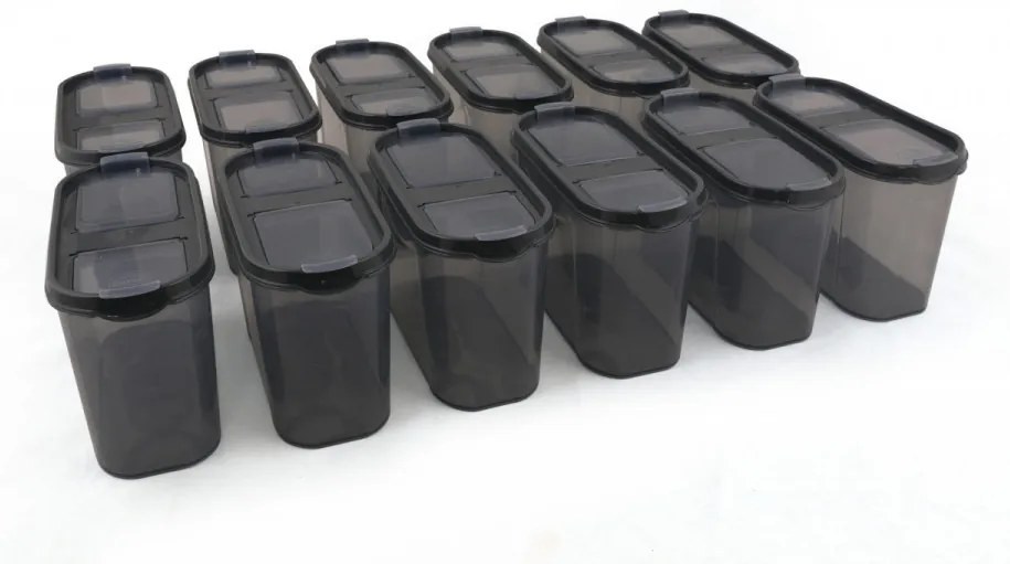 Set de Cutii pentru Depozitare, 12 Piese, Culoare Antracit, 964FRM1124