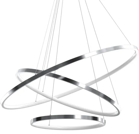 Lustră LED pe cablu HOOP LED/93W/230V d. 80 cm 4000K crom lucios