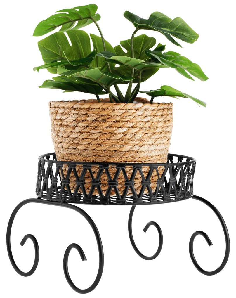 Suport pentru flori, metal, negru, RABIO