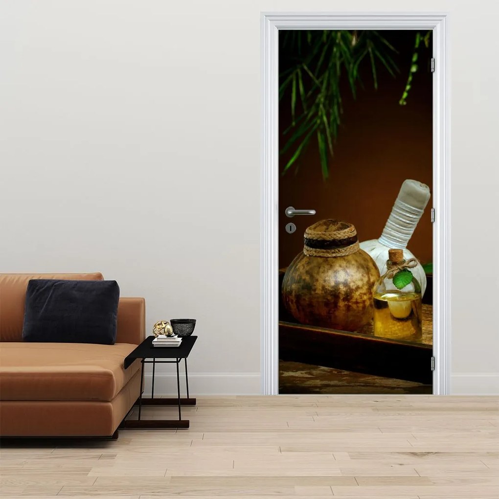 Fototapet pentru ușă - SPA ustensile (95x205cm)