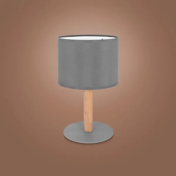 Lampă de masă DEVA 1xE27/15W/230V gri/lemn