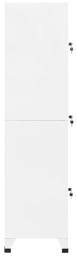Fiset, alb, 38x45x180 cm, otel Alb, Cu 3 dulapioare, 1