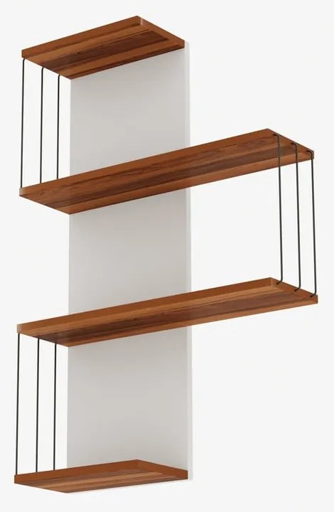 Raft alb-în culoare naturală etajat cu aspect de lemn de pin 64 cm Cambel – Kalune Design