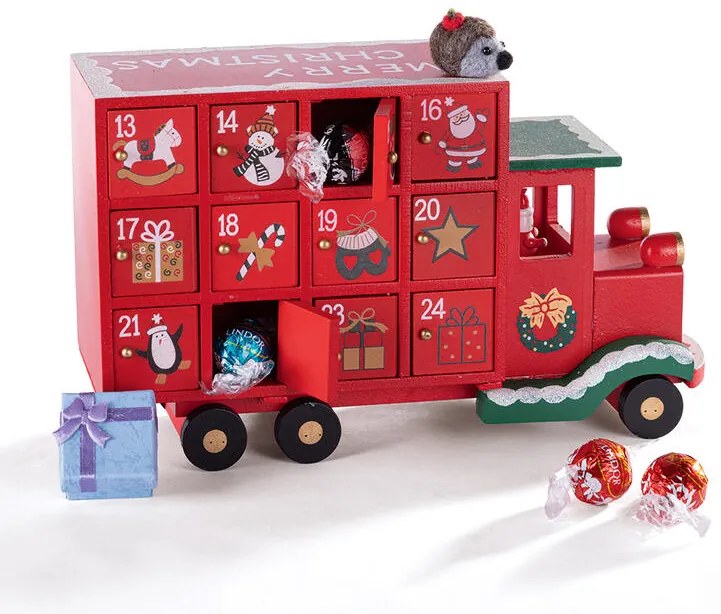 Calendar de advent din lemn CAMION