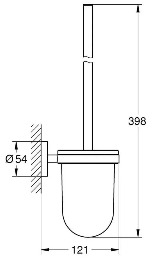 Perie cu suport pentru vasul de toaleta Grohe Essentials antracit periat Hard Graphite Antracit periat