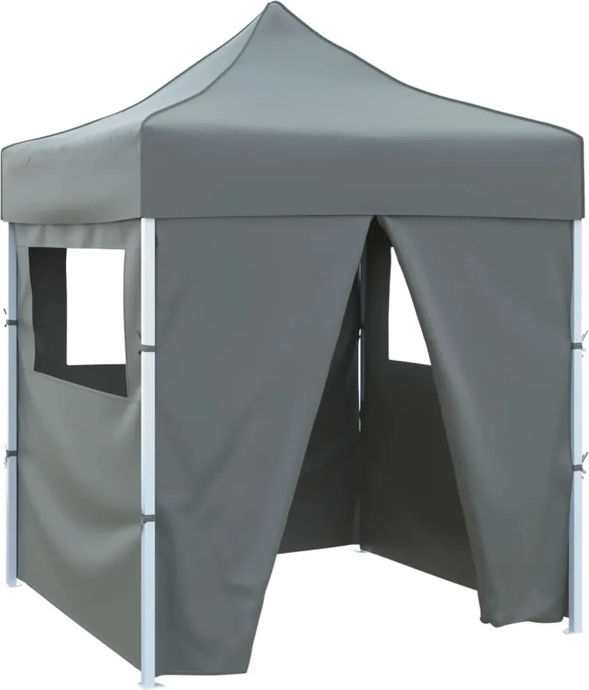 vidaXL Cort de petrecere pliabil cu 4 pereți, antracit, 2 x 2 m, oțel