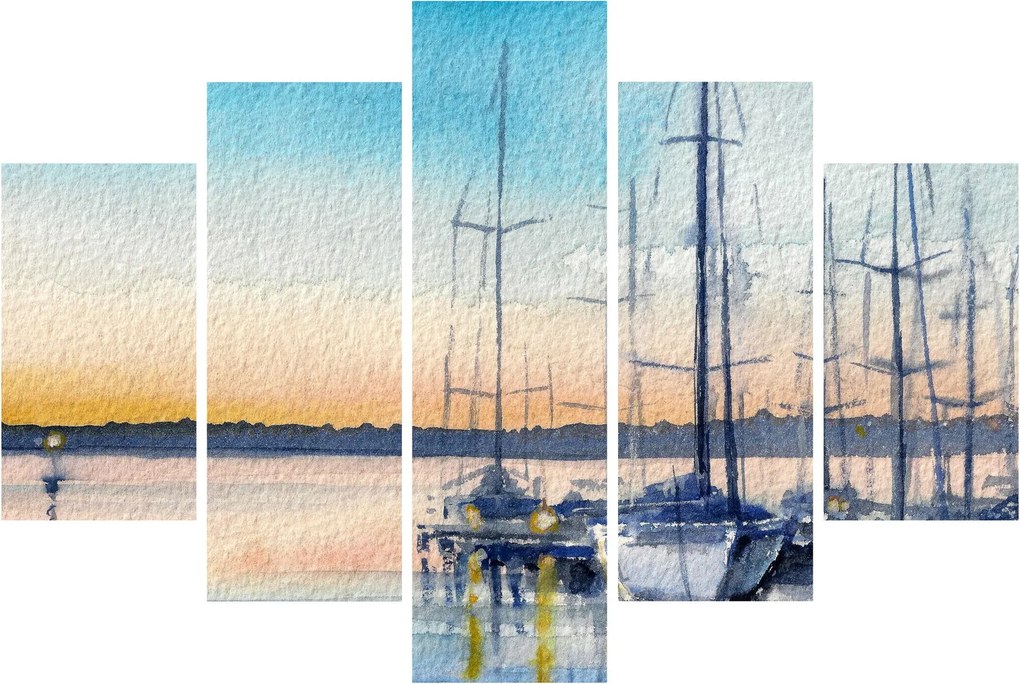 Tablou - Plimbare cu barca, aquarel (150x105 cm)