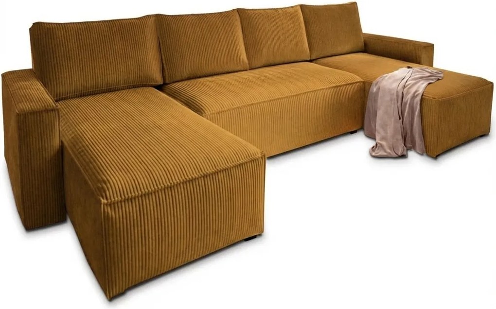 Coltar in forma de U SMART COSARO 295x140 cm, mustar