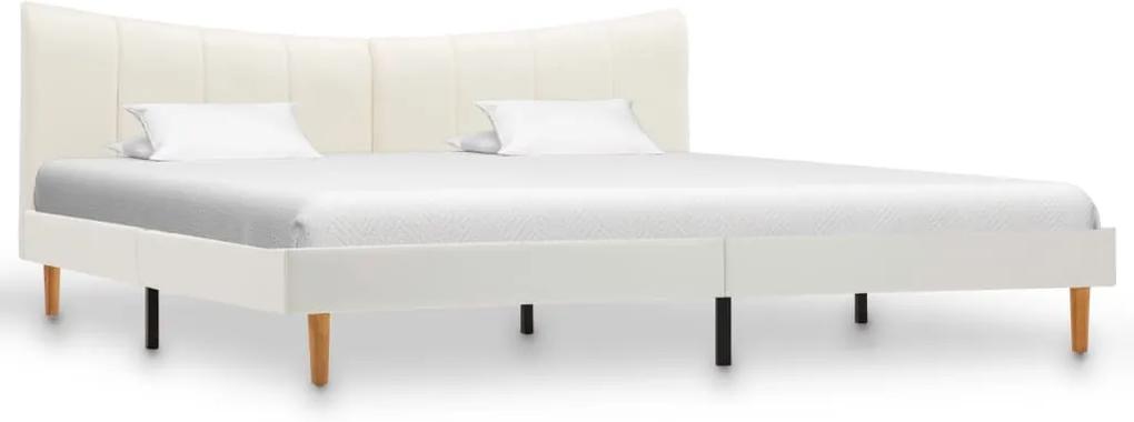 Cadru de pat, alb, 180 x 200 cm, piele ecologica